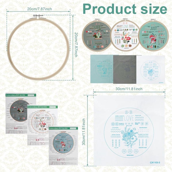 Embroidery Kits Embroidery Starter Kits Handmade Needlepoint Kits for Adults K Carousel 7