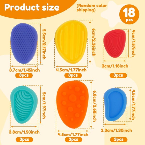 Fidget Toys Sensory Stone for Kids Silicone Worry Stone Colorful Stress Relief Carousel 7