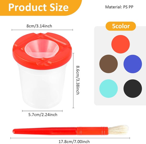 No Spill Paint Cups with Lids Paint Containers Spill Proof Paint Cups with Bru Carousel 2