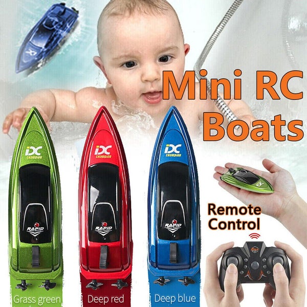 Mini RC Boats Dual Motors High Speed Racing Boat Child 2.4G Remote Control Ship Carousel 2