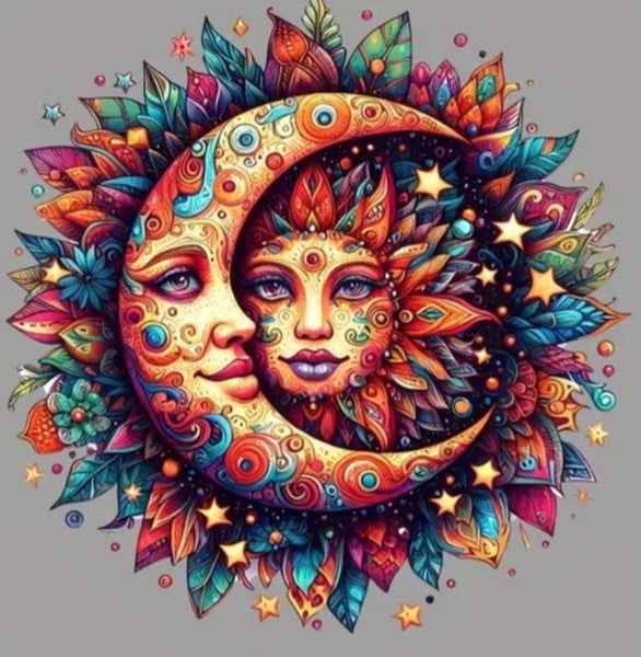 Beautiful Sun and Moon Iron On Transfer Carousel 1