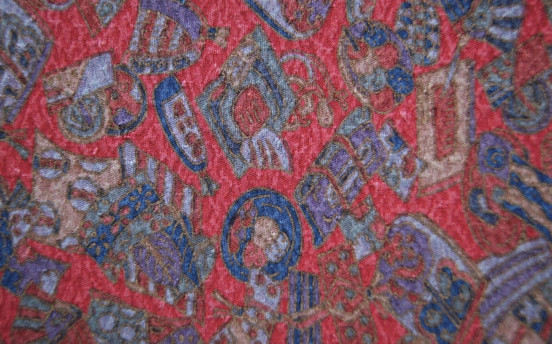 Authentic Vintage Kimono Silk Fabric / W35cm L160 cm 2969L Carousel 10