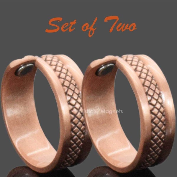 Large Copper Magnetic Rings SET OF 2 Joint Arthritis Natural Healing SR-L Carousel 13