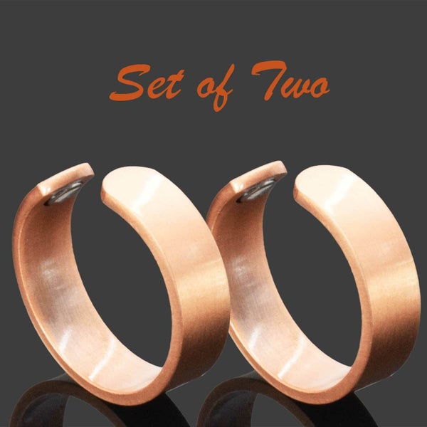 2pcs Copper Magnetic Rings Arthritis Joint Pain Natural Healing Unisex (CLA-M) Carousel 1