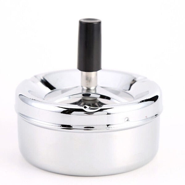 High-Quality Round Stainless Steel Rotating Ashtray Smoking Cigarette ButtBucket Carousel 6