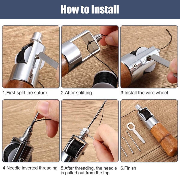 Professional Leather Sail Canvas DIY Sewing Awl Repair Tool Kit Carousel 2