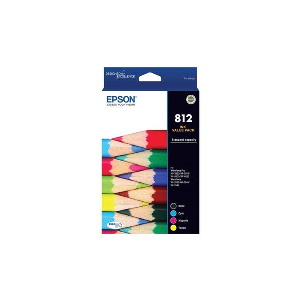 Epson 812 Ink Cartridge Value Pack, Black, Cyan, Magenta, yellow Carousel 1