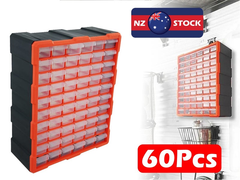 60 Drawer Workshop Tool Storage - Storage Bin Rack - (NZ Clearance) Carousel 1