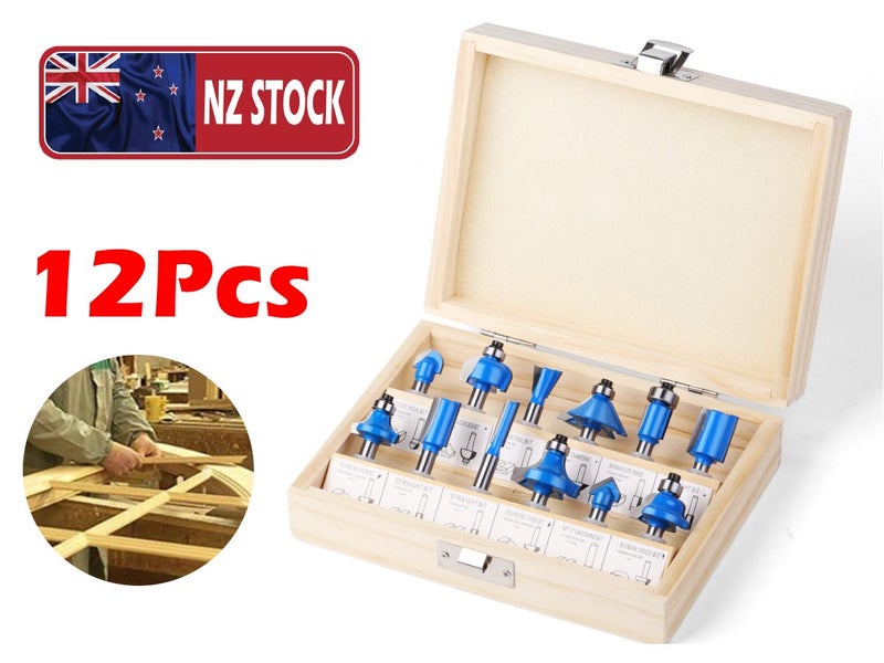 PTN New 1/4" Router Bit Set 12Pcs Sale Sale Carousel 1