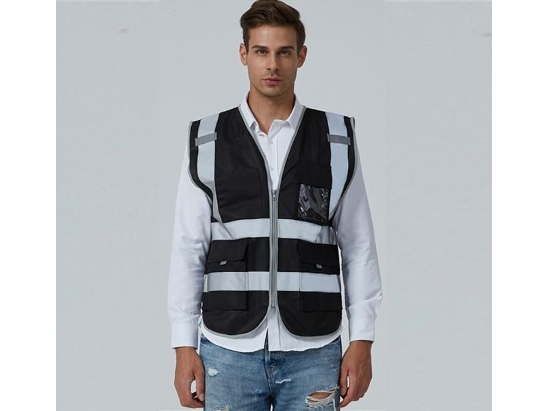 Safety Night Reflective Vest Logo Custom Hi Vis Workwear Jacket For Women Men Carousel 1
