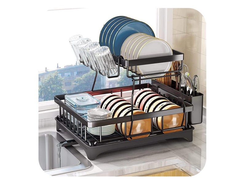 Dish Drying Rack 2 Tier Carousel 2