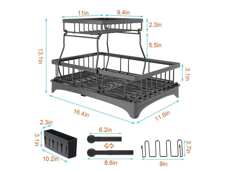 Dish Drying Rack 2 Tier Carousel 15