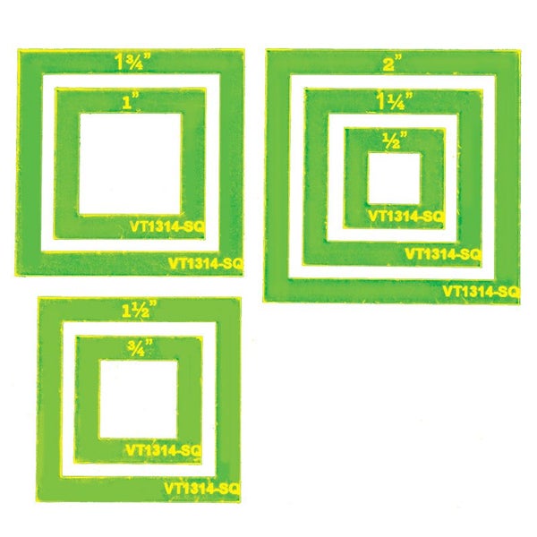 Quilting Patchwork Sewing Template Square Donut Set 1/2 - 2'' Carousel 1