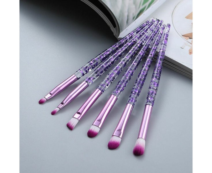 10Pcs Professional Makeup Brushes Eye Cosmetic Shadow Blush Brush Set Purpl Carousel 2