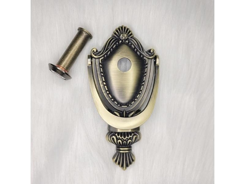 Antique Zinc Alloy Privacy Mirror Door Knocker With Cat's Eye Handle For Home Carousel 1