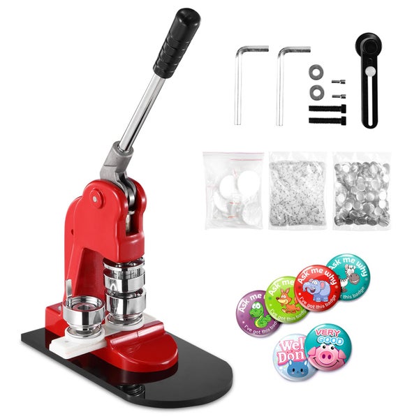 32MM Button Maker Machine Kit DIY Badge Pin Press Making Supplies Carousel 2