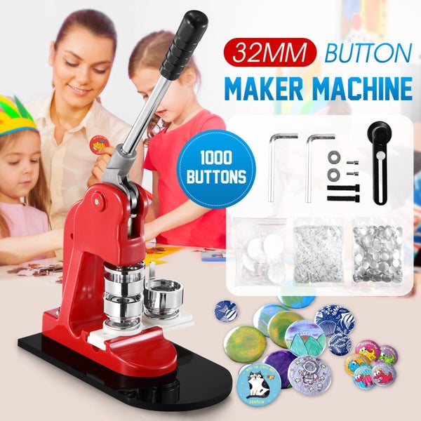 32MM Button Maker Badge Pin Press Machine Kit 1000pcs Buttons DIY Making Tools Carousel 2