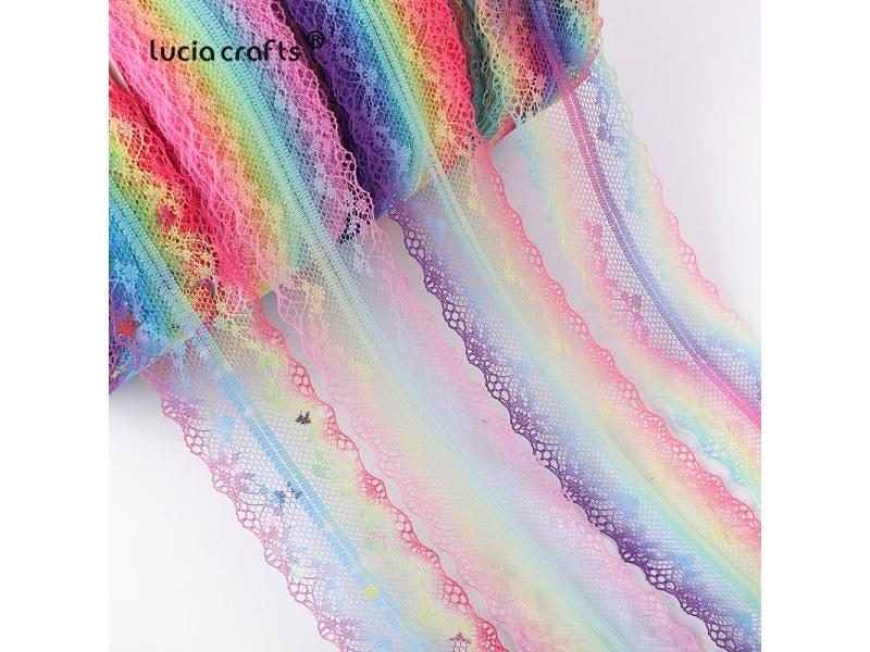 5yards 38mm Colorful Embroidered Net Lace Trim For DIY Handicrafts Decorations Carousel 2