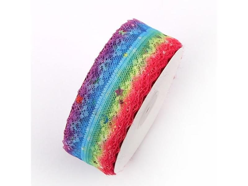 5yards 38mm Colorful Embroidered Net Lace Trim Ribbon DIY Handicrafts Wedding Carousel 1