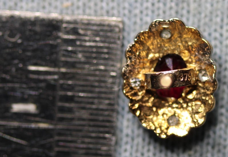Pair of ruby and diamond studs 9ct gold Carousel 3