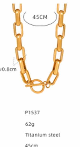 Jewelry Set 316L Stainless Steel Gold Colour Chain 3 Necklaces Carousel 9