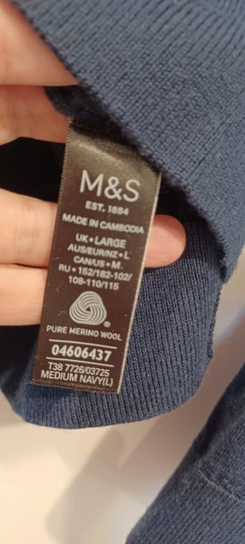 MARKS & SPENCER collection jersey, blue, s.L, extra fine merino Carousel 2
