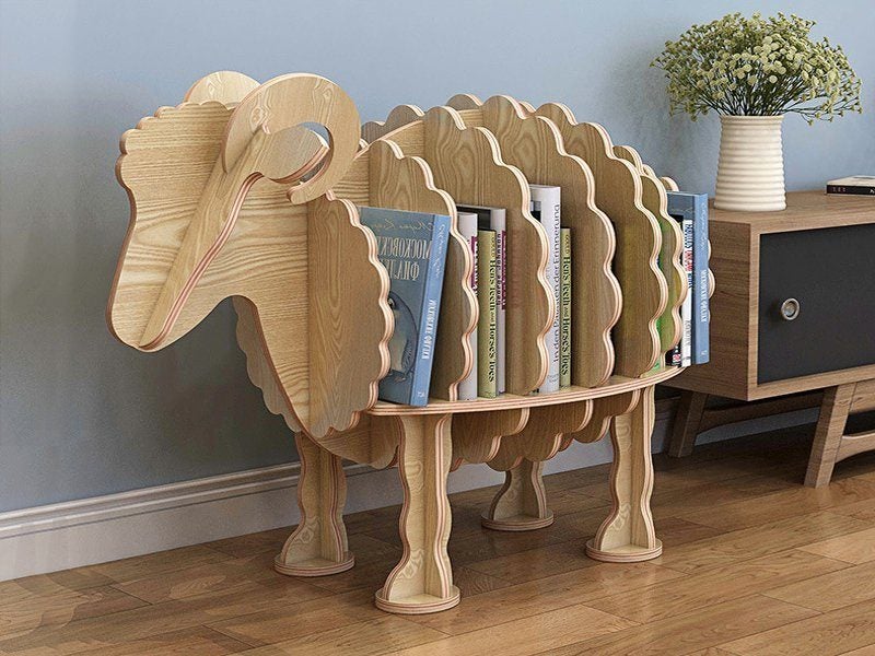 “Final stock clearance "Children Wooden Animal Bookshelf - Sheep Carousel 1