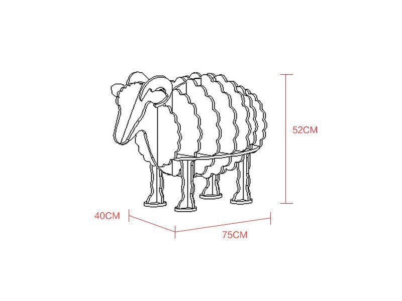 “Final stock clearance "Children Wooden Animal Bookshelf - Sheep Carousel 6