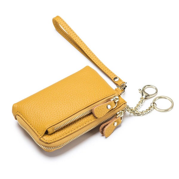 Soft Real Leather Coin Purse for Women Wristlet Mini Pouch Wallet with Keychain Carousel 20