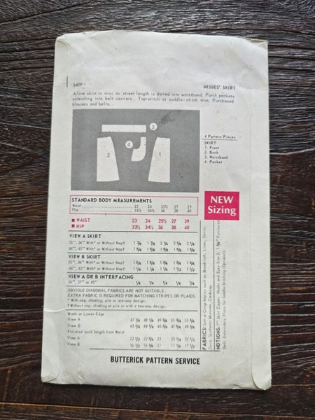 VINTAGE Skirt Sewing pattern 1960's Carousel 2