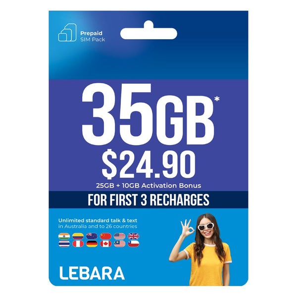 Lebara $24.90 Prepaid SIM Card Starter Pack Carousel 1