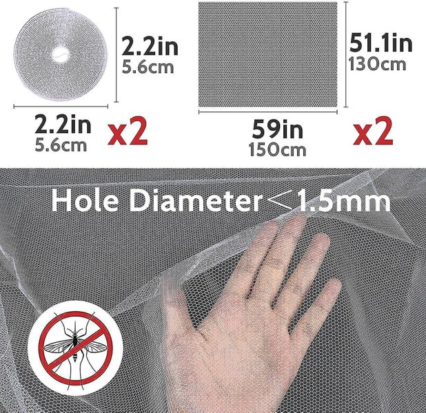 Window Mosquito Nets, 2 Pcs 130 * 150cm Window Mesh Insect Screen, Diy Window Mo Carousel 2