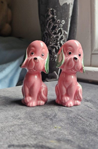 Vintage Pink Dogs, Salt And Pepper Carousel 1