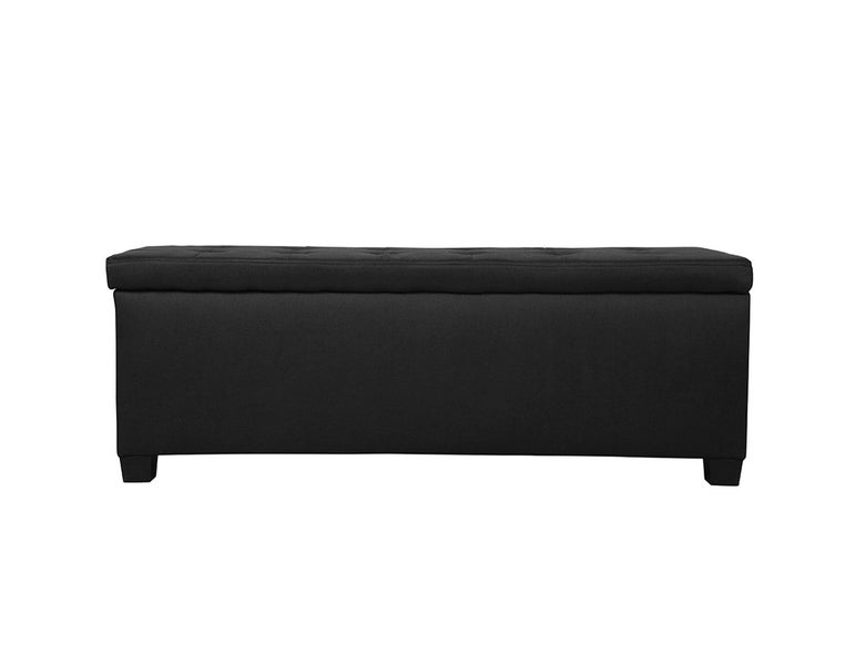 Paola Tufted Storage Bench Ottoman Foot Stool 145cm - Black Carousel 2