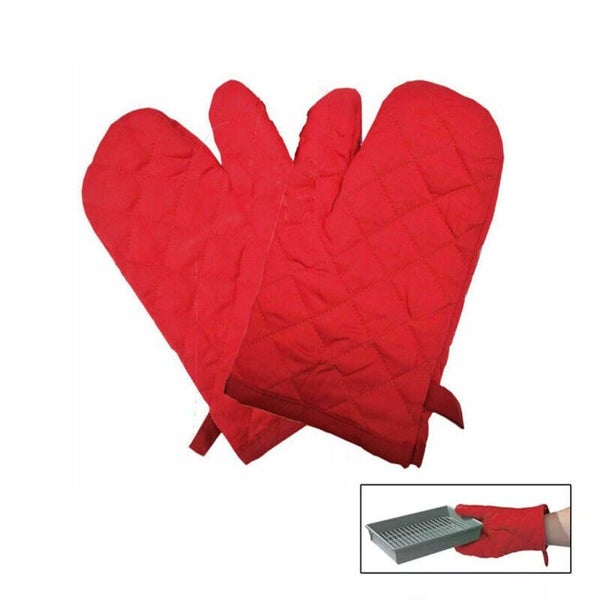 1 Pair Oven Gloves Heat Resistant Quilted Mitts Skin Friendly for Cooking Baking Carousel 2