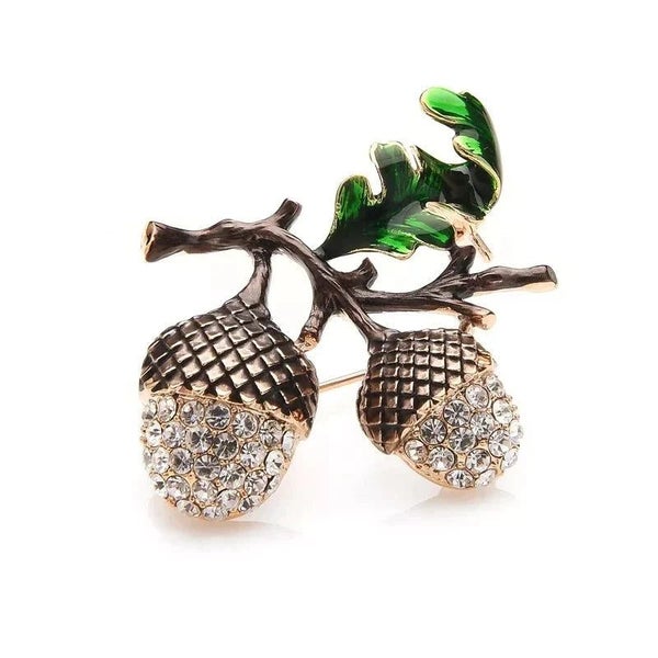 Rhinestone Pine Tower Enamel Brooch Alloy Plant Pin Carousel 1