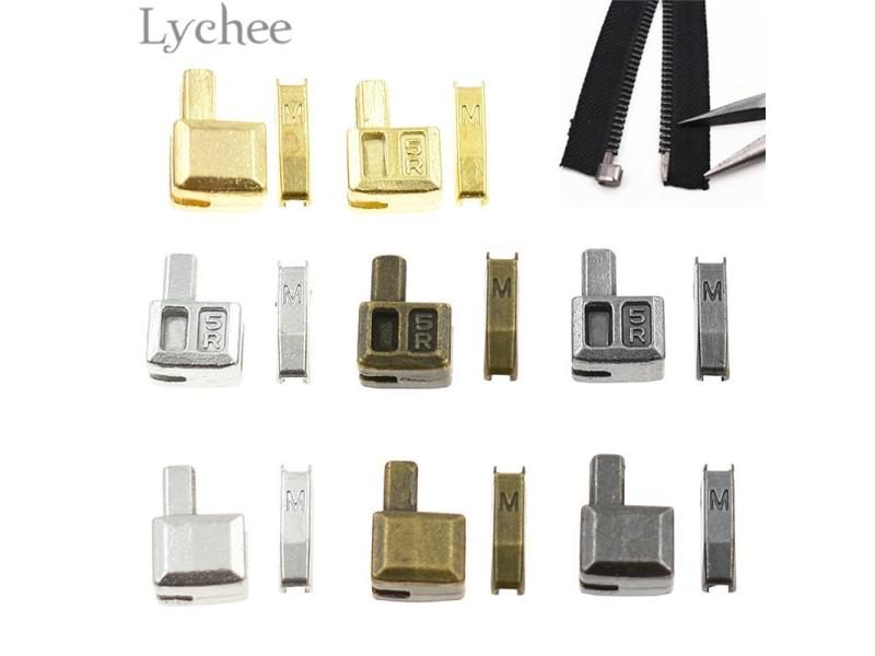 Lychee Life 10 Sets Metal Repair Zipper Stopper Open End Zipper Stopper DIY Carousel 2
