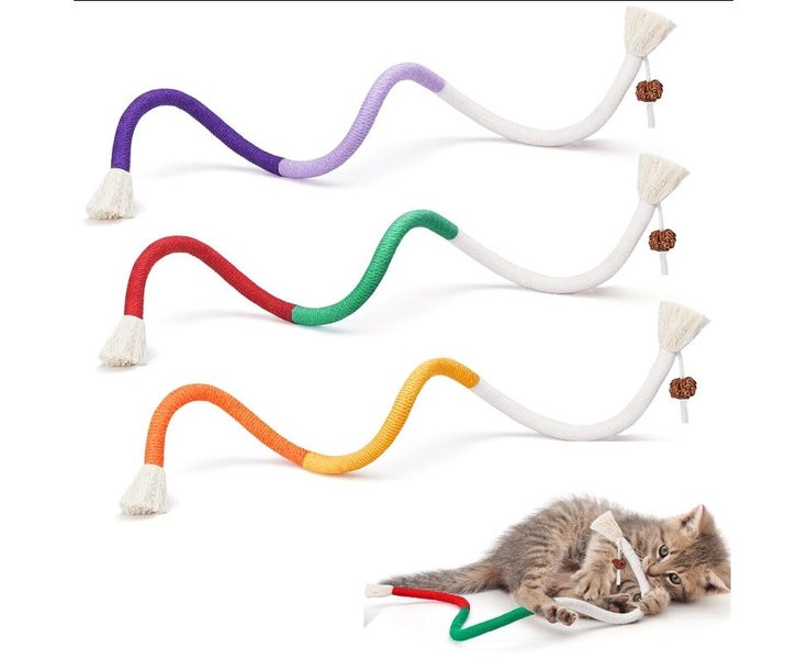 3pcs Cat toy Cat Chewing Toy rope interactive Cat chewing rope catnip toy Carousel 1