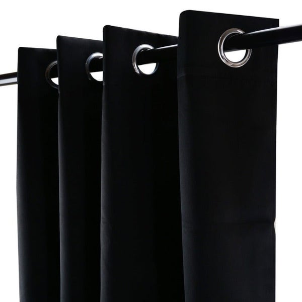 2Pcs Black Blackout Eyelet Curtains Curtains & Drapes Carousel 2