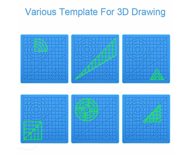 3D Printing Pen Silicone Design Mat with Basic Template withFinger Caps- Carousel 7