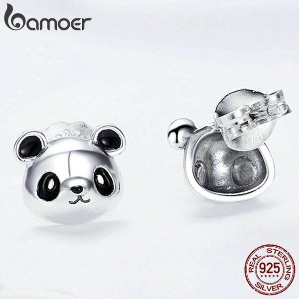 925 Sterling Silver Animal Collection Cute Panda Stud Earrings for Women Carousel 2