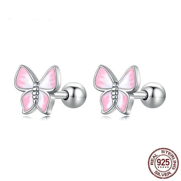 925 Sterling Silver Simple Butterfly Ear Buckles for Women Carousel 1