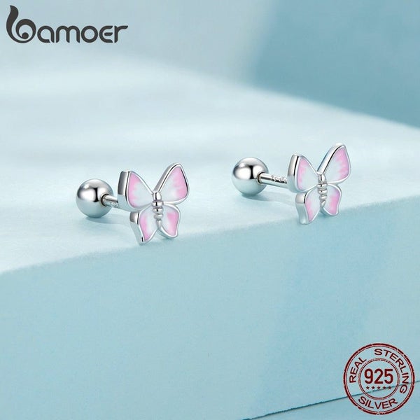 925 Sterling Silver Simple Butterfly Ear Buckles for Women Carousel 2