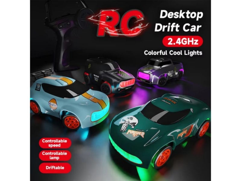 1:64 Remote Control RC Car - 2025 Mini Racing Drift Car with Lights & 4WD Carousel 8