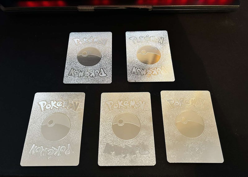 Custom Pokemon Assorted GX Rare Silver Thin Metal Plate Display Cards Set Carousel 2