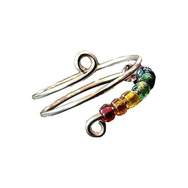 To My Daughter - Drive Away Your Anxiety Rainbow Beads Fidget Ring Birthday Gift Carousel 2