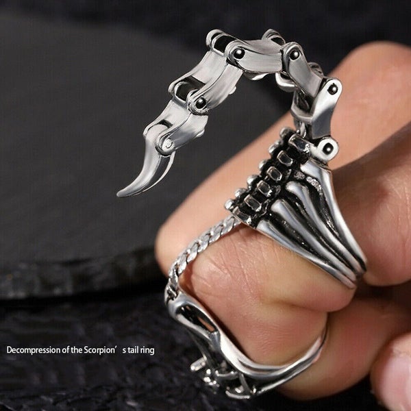 New Retro Scorpion Fidget Open Ring Movable Personality Punk Hip-Hop Adjustable Carousel 1