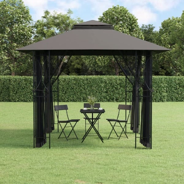 Gazebo With Sidewalls Anthracite 300x300x270 Cm Steel Tlboat Carousel 1