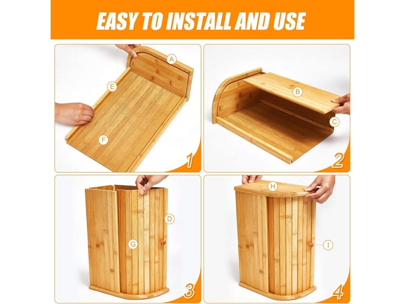 Bamboo Bread Bin Storage Box Carousel 13