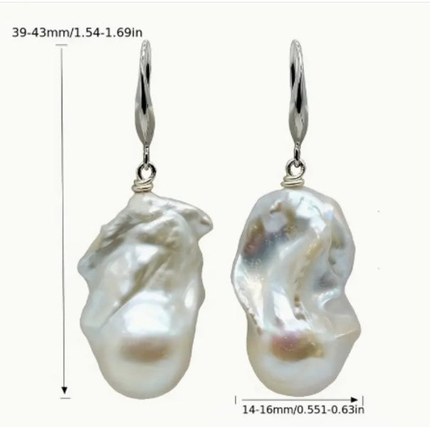 Freshwater Pearl Drop Flame Ball Baroque Pearl Earrings Carousel 2